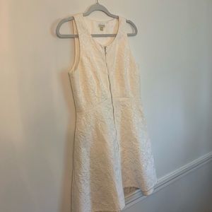 Anthropologie Leifsdottir Sleeveless Zip Ivory Midi Dress Size 10